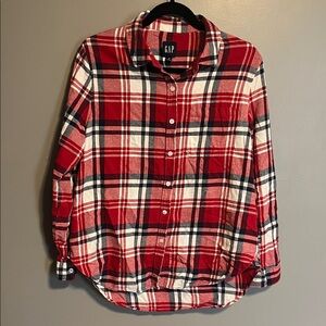 GAP Red and White Plaid Shirt